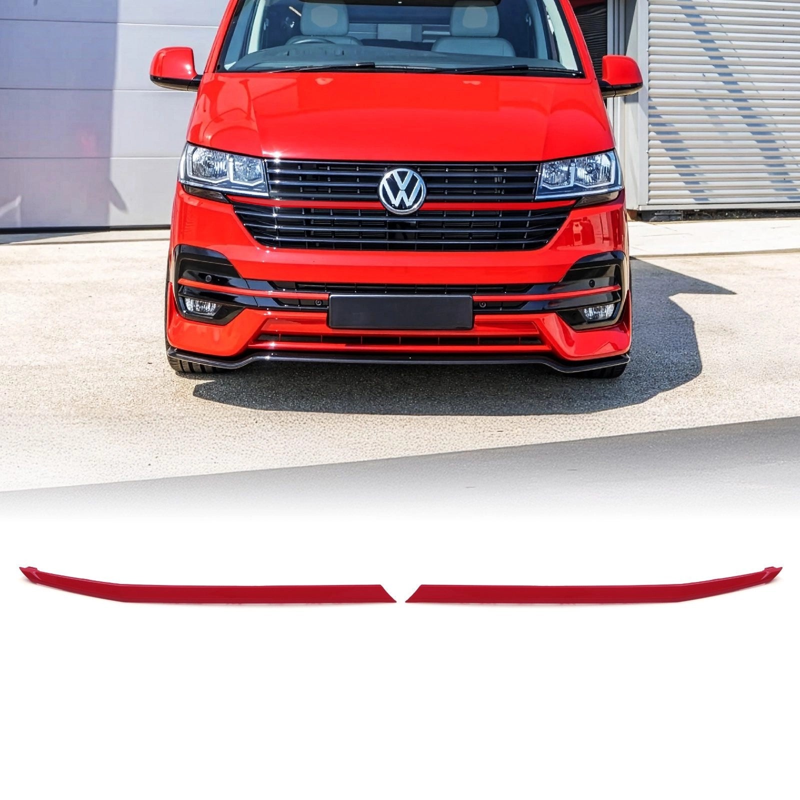 VWTransporterT6.119-24Red2PieceLongGrilleTrims