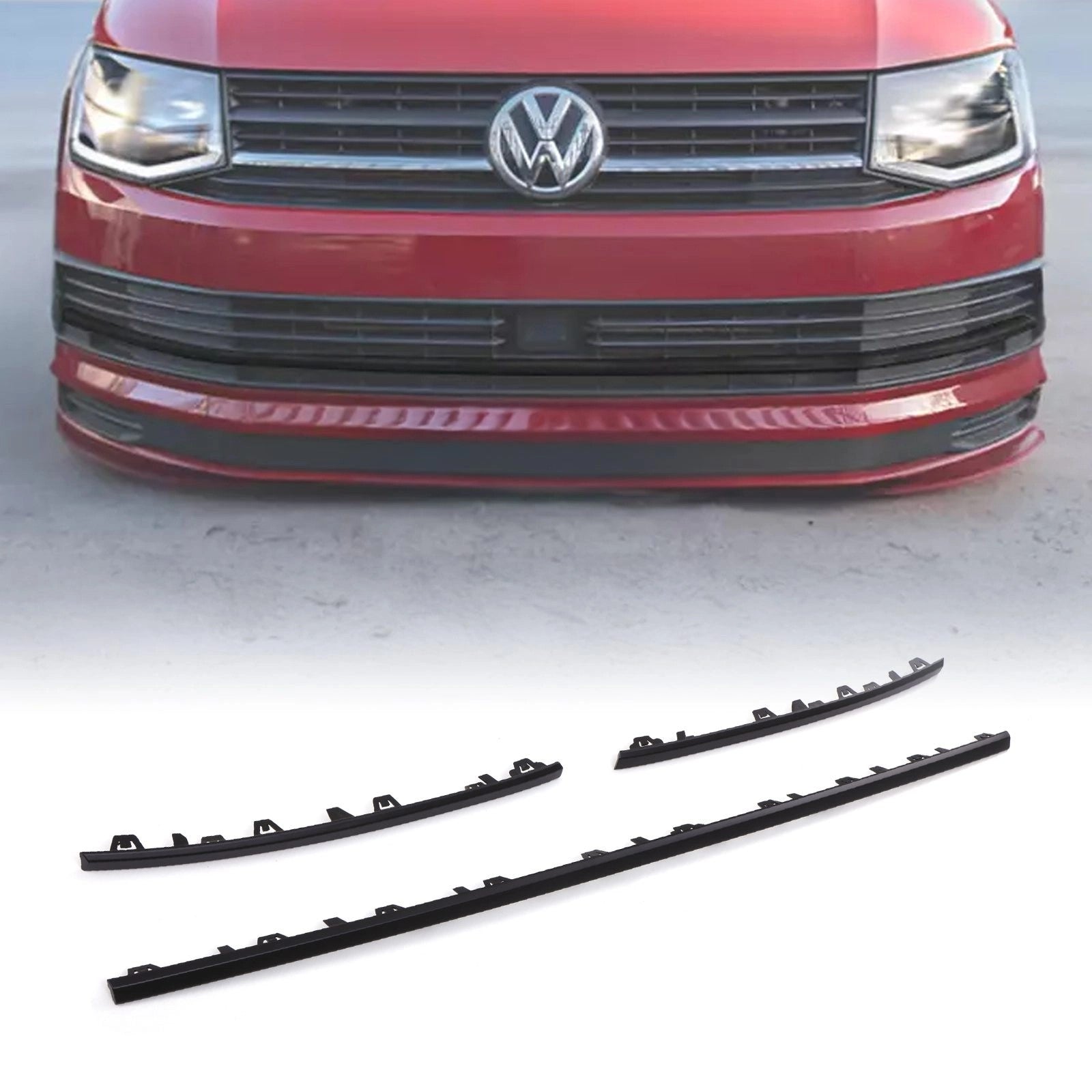 VWTransporterT616-193PieceMattBlackFrontBumperGrilleTrim