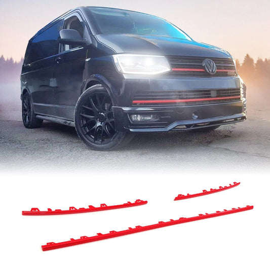 VWTransporterT616-193PieceRedFrontBumperGrilleTrim