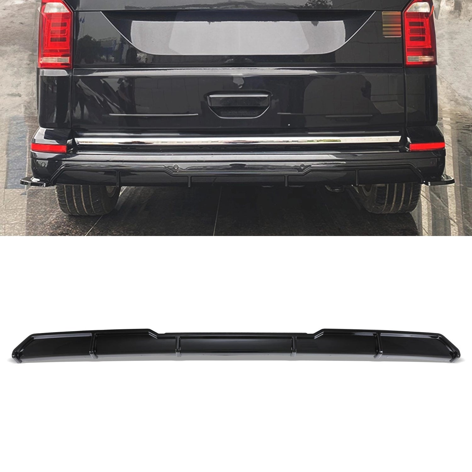VWTransporterT616-24RearBumperDiffuserGlossBlack